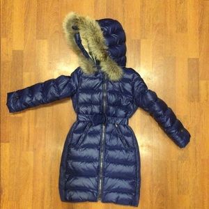 Burberry down jacket with real fur hood, size 8 girl